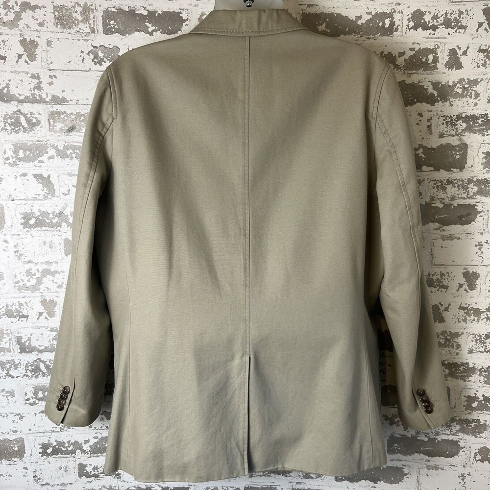 Eddie Bauer Blazer Men’s L Khaki‎ Cotton Canvas Unstructured Casual Oversized - Picture 5 of 16